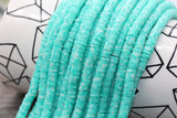 6mm green speckled heishi beads for bracelets and DIY jewelry