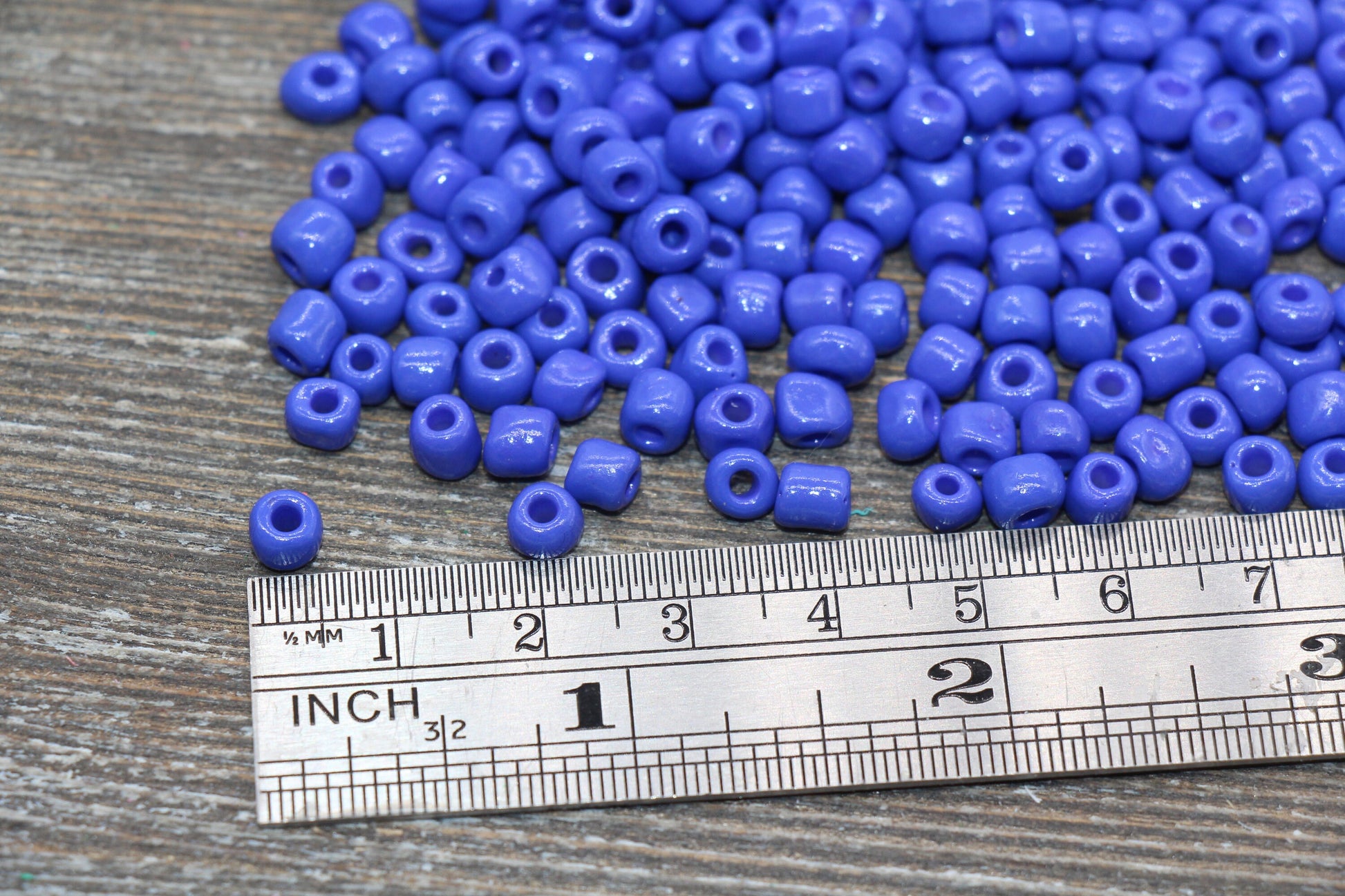 5mm Blue Seed Beads, Size 3/0 Deep Blue Czech Seed Beads, Rocailles Beads, Bead Bracelet, Beading Supplies #1049