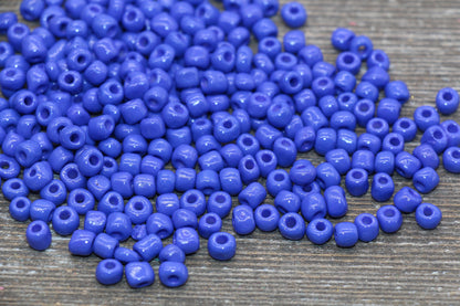 5mm Blue Seed Beads, Size 3/0 Deep Blue Czech Seed Beads, Rocailles Beads, Bead Bracelet, Beading Supplies #1049