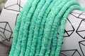 6mm green speckled heishi beads for bracelets and DIY jewelry