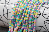 4mm unicorn multicolored rainbow heishi beads for bracelets and DIY jewelry