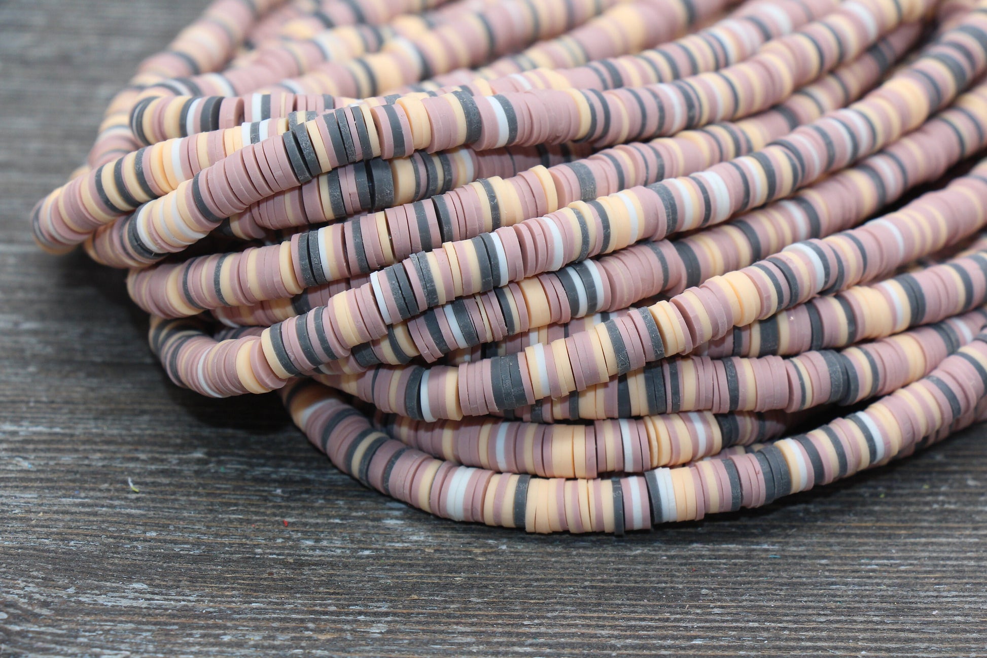 6mm Multicolor Heishi Beads, Polymer Clay Disc Beads, African Disc Beads, Wholesale Vinyl Heishi Beads, 16 inch Strand #333