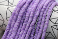 6mm purple speckled heishi beads for bracelets and DIY jewelry