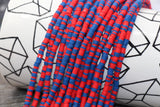 4mm red blue heishi beads for bracelets and DIY jewelry