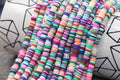 6mm multicolored heishi beads for bracelets and DIY jewelry