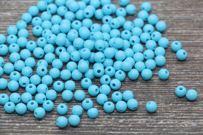 5mm Blue Gumball Beads, Blue Round Acrylic Loose Beads, Plastic Round Bubblegum Beads, Smooth Round Beads #867