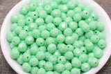 8mm Mint Green Faceted Acrylic Beads