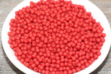 4mm Matte Red Round Beads, Acrylic Gumball Beads, Frosted Red Round Spacer Beads, Bubblegum Beads, Plastic Round Bead #1700