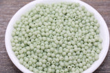 4mm Matte Pastel Green Round Beads, Acrylic Gumball Bead, Frosted Pastel Green Round Spacer Beads, Bubblegum Beads, Plastic Round Bead #1706