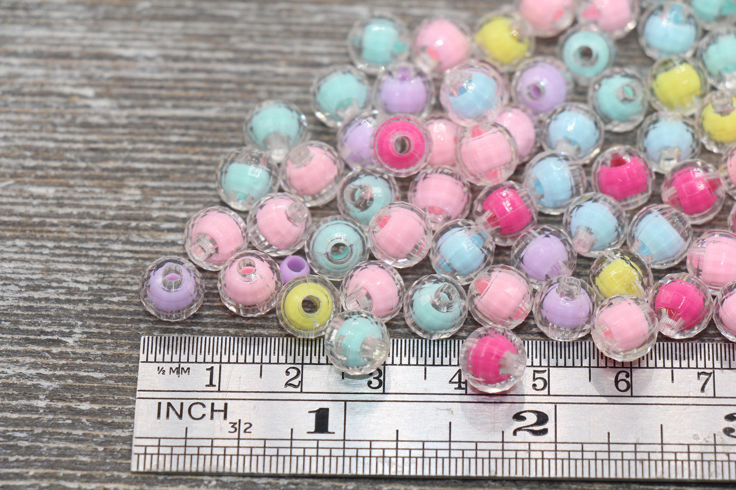 8mm Multicolor Faceted Round Beads, Mix Colors Acrylic Round Gumball Beads, Bubblegum Beads, Plastic Faceted Round Bead #1718