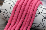 8mm punch pink heishi beads for bracelets and DIY jewelry