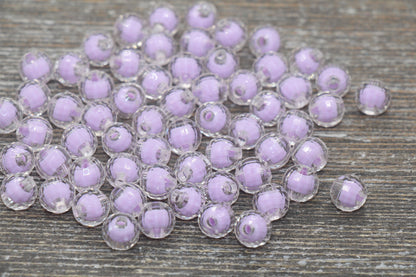 8mm Lavender Faceted Round Beads, Lavender Acrylic Round Gumball Beads, Bubblegum Beads, Plastic Faceted Round Bead #1722