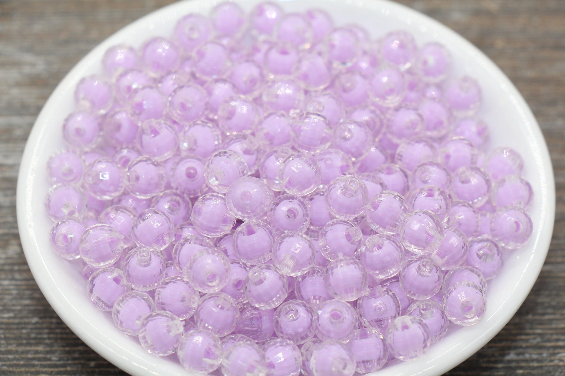 8mm Lavender Faceted Round Beads, Lavender Acrylic Round Gumball Beads, Bubblegum Beads, Plastic Faceted Round Bead #1722