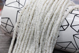 4mm white with black speckled heishi beads for bracelets and DIY jewelry