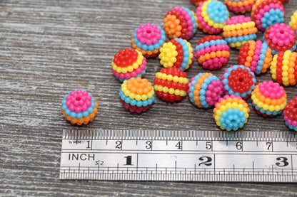 12mm Multicolor Berry Beads, Acrylic Beads, Round Acrylic Loose Beads, Bubblegum Beads, Chunky Beads, Beads for Bracelet #805