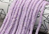 6mm light purple speckled heishi beads for bracelets and DIY jewelry