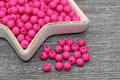 6mm Matte Fuchsia Pink Acrylic Gumball Beads