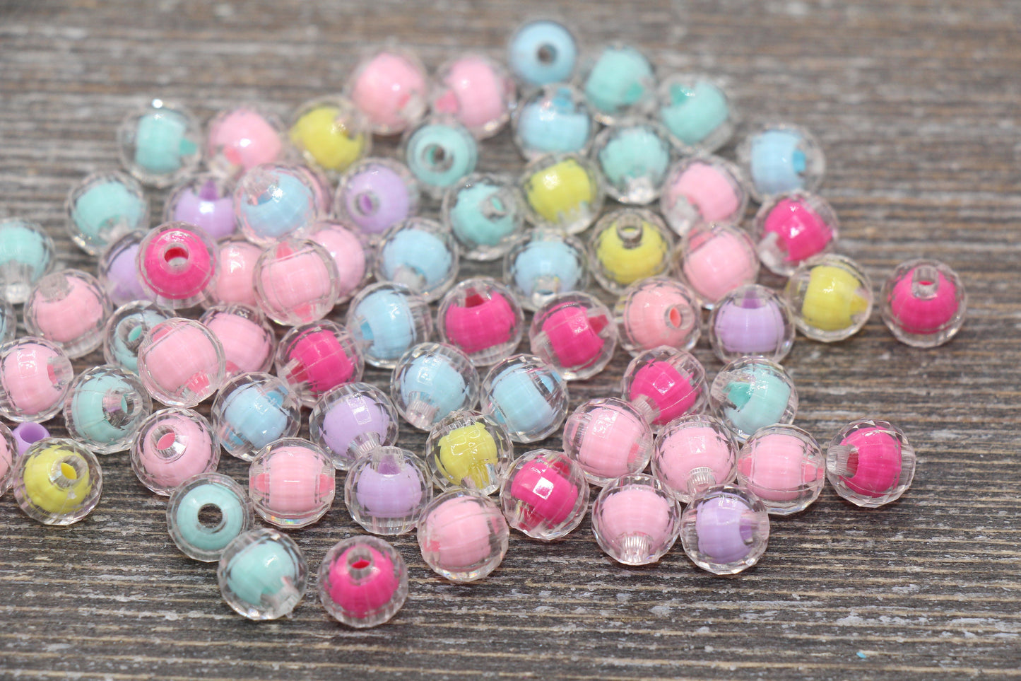 8mm Multicolor Faceted Round Beads, Mix Colors Acrylic Round Gumball Beads, Bubblegum Beads, Plastic Faceted Round Bead #1718