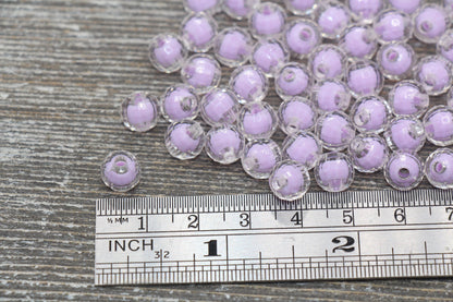 8mm Lavender Faceted Round Beads, Lavender Acrylic Round Gumball Beads, Bubblegum Beads, Plastic Faceted Round Bead #1722