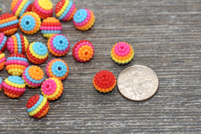 10mm Multicolor Berry Beads, Acrylic Beads, Round Acrylic Loose Beads, Bubblegum Beads, Chunky Beads, Bubble Gum Beads, #801