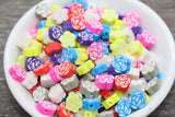 10mm multicolor flower polymer clay beads, flower clay charms for bracelets