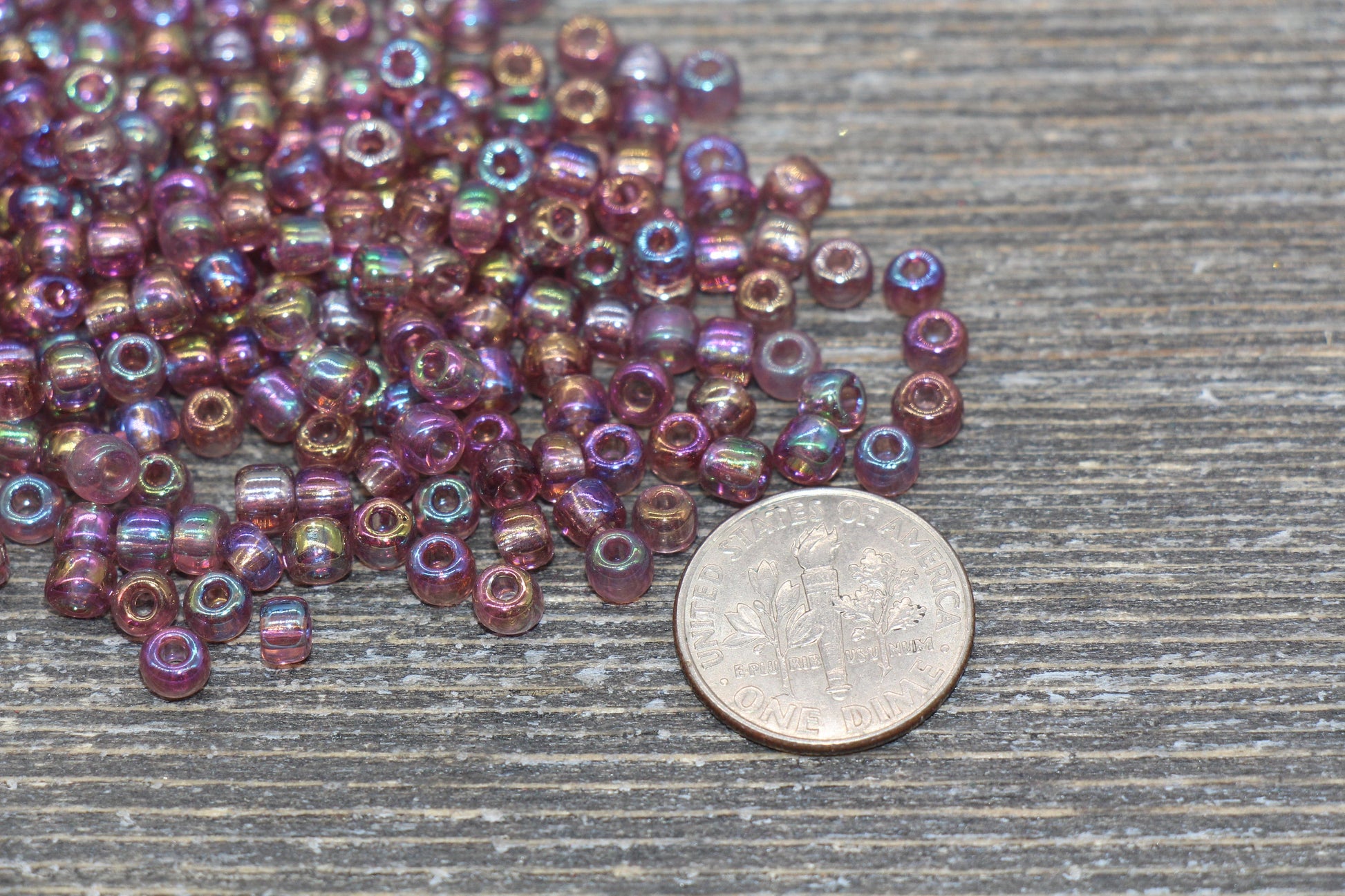 Transparent AB Glass Seed Beads, 4mm 6/0 Glass Round Beads, Rainbow Trans Seed Beads, Rocailles Beads, Beading Supplies #1441