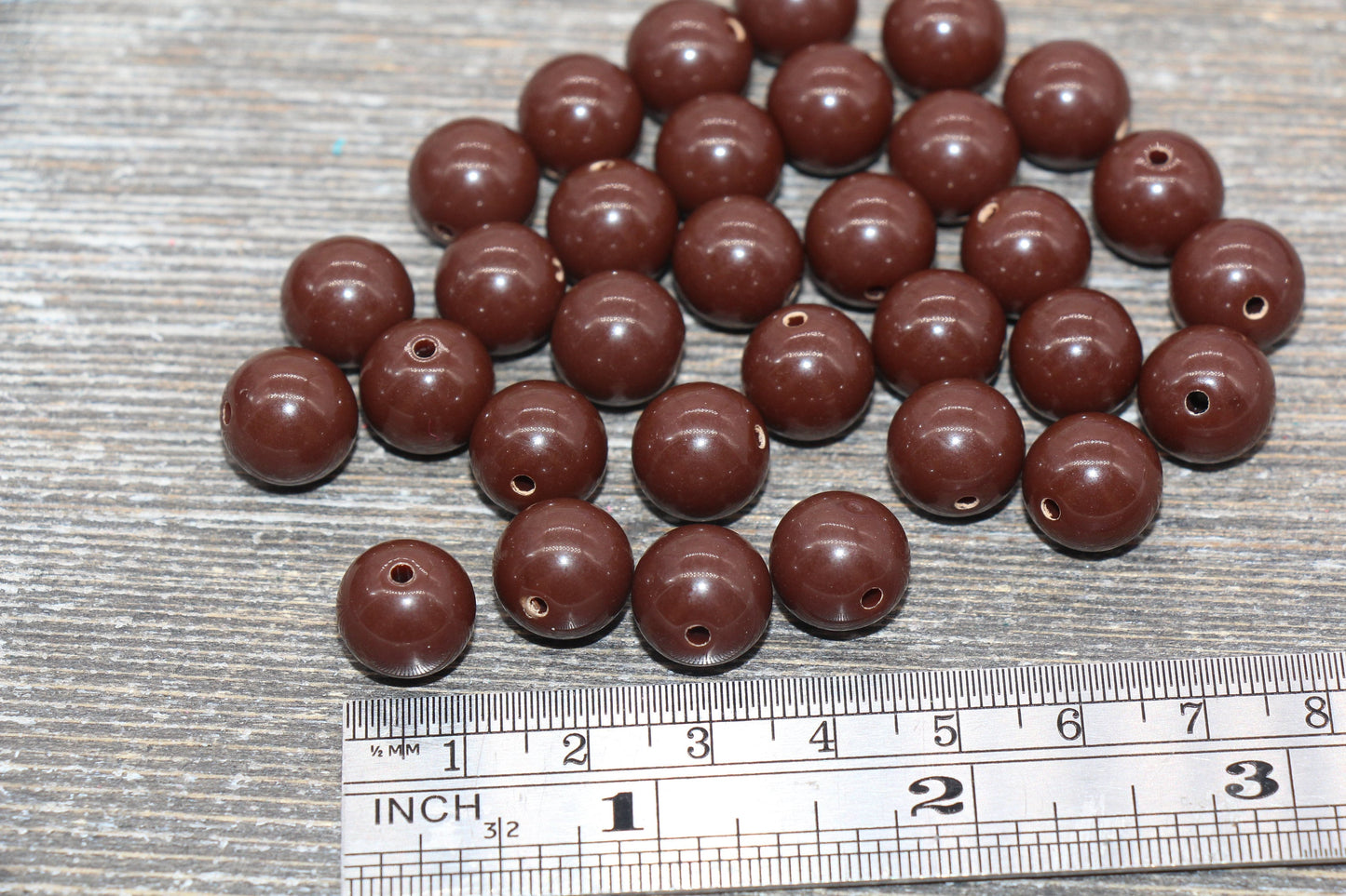 12mm Brown Gumball Beads, Brown Round Acrylic Loose Beads, Bubblegum Beads, Chunky Beads, Bubblegum Beads, Smooth Round Beads#476