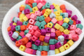 6mm Multicolor Acrylic Cube Blank Beads