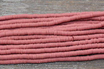 6mm Desert Rose Heishi Beads, Polymer Clay Disc Beads, African Disc Beads, Vinyl Heishi, 16 inch Strand #337