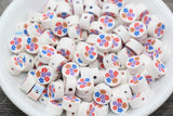 Flower Polymer Clay Beads, Flower Printed Beads, Assorted Flower Beads, Roses Beads, Mix Colors Flower Beads #39