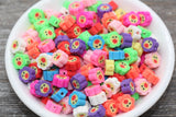 10mm multicolor flower polymer clay beads, flower clay charms for bracelets 3