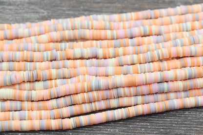 6mm Mixed Heishi Beads, Multicolored Polymer Clay Disc Beads, African Disc Beads, Wholesale Vinyl Heishi, 16 inch Strand #121