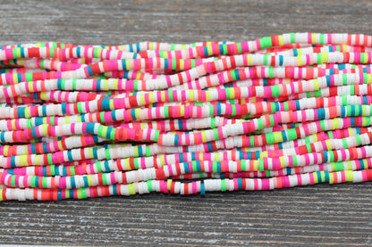 Glow in Dark Heishi Beads, Glow Clay Beads, Glowing Mix Color Polymer Clay Disc Beads, African Disc Beads, Wholesale Vinyl Heishi, 4mm 6mm