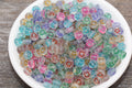7mm Translucent with Multicolor Acrylic Symbol Beads