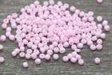 Glass Seed Beads, 4mm 6/0 Glass Round Seed Beads, Light Pink Opaque Seed Beads, Rocailles Beads, Beading Supplies #1167