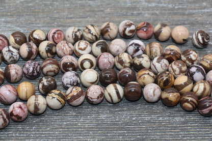 Australian Zebra Jasper Beads, Natural Gemstones Round Beads, Sizes 4mm 6mm 8mm 10mm, Full Strand 15.5 inch, #78