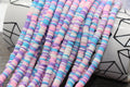 6mm pink white mixed heishi beads for bracelets and DIY jewelry