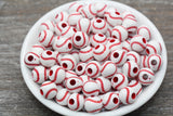 11.5mm Red White Acrylic Baseball Beads