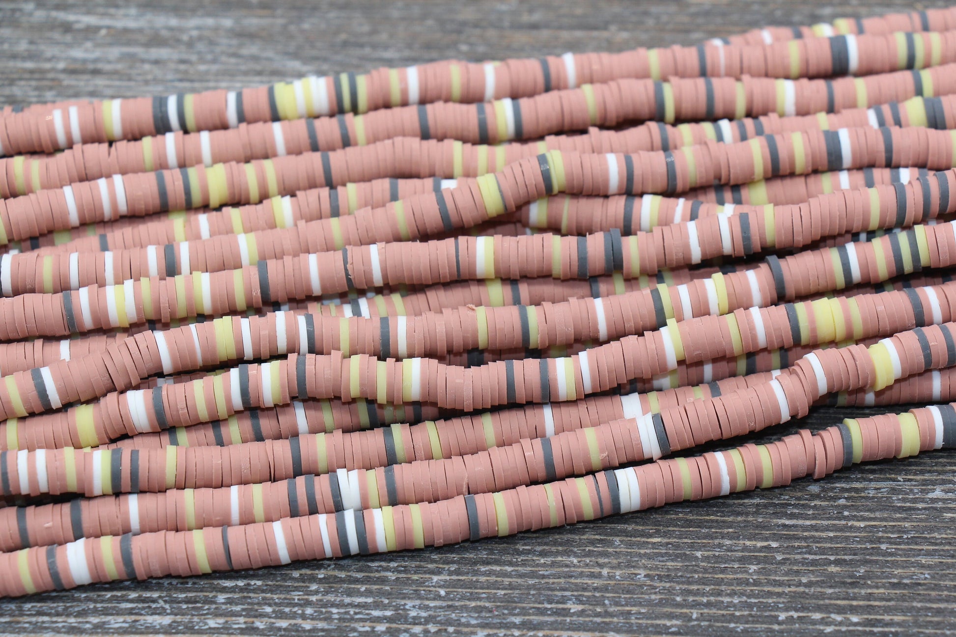 6mm Multicolor Heishi Beads, Polymer Clay Disc Beads, African Disc Beads, Wholesale Vinyl Heishi Beads, 16 inch Strand #257