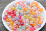 8mm Jelly Pastel Multicolor AB Gumball Beads, Iridescent Round Loose Beads, Bubblegum Beads, Chunky Beads, Smooth Round Plastic Beads #1764