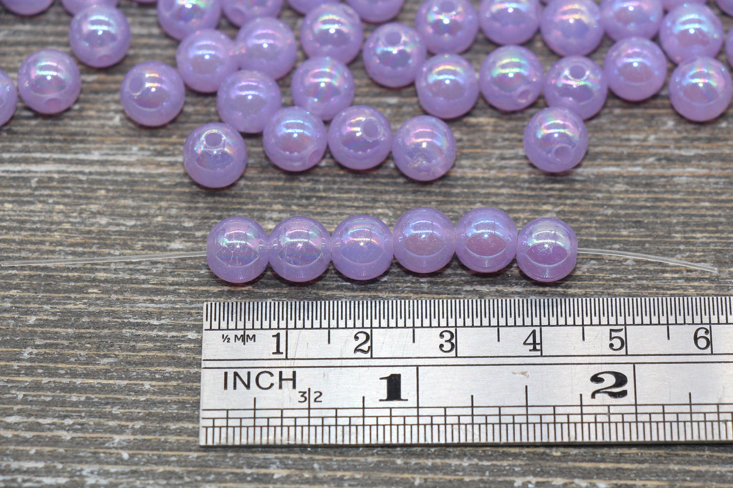 8mm Jelly Purple AB Gumball Beads, Iridescent Acrylic Round Loose Beads, Bubblegum Beads, Chunky Beads, Smooth Round Plastic Beads #1766