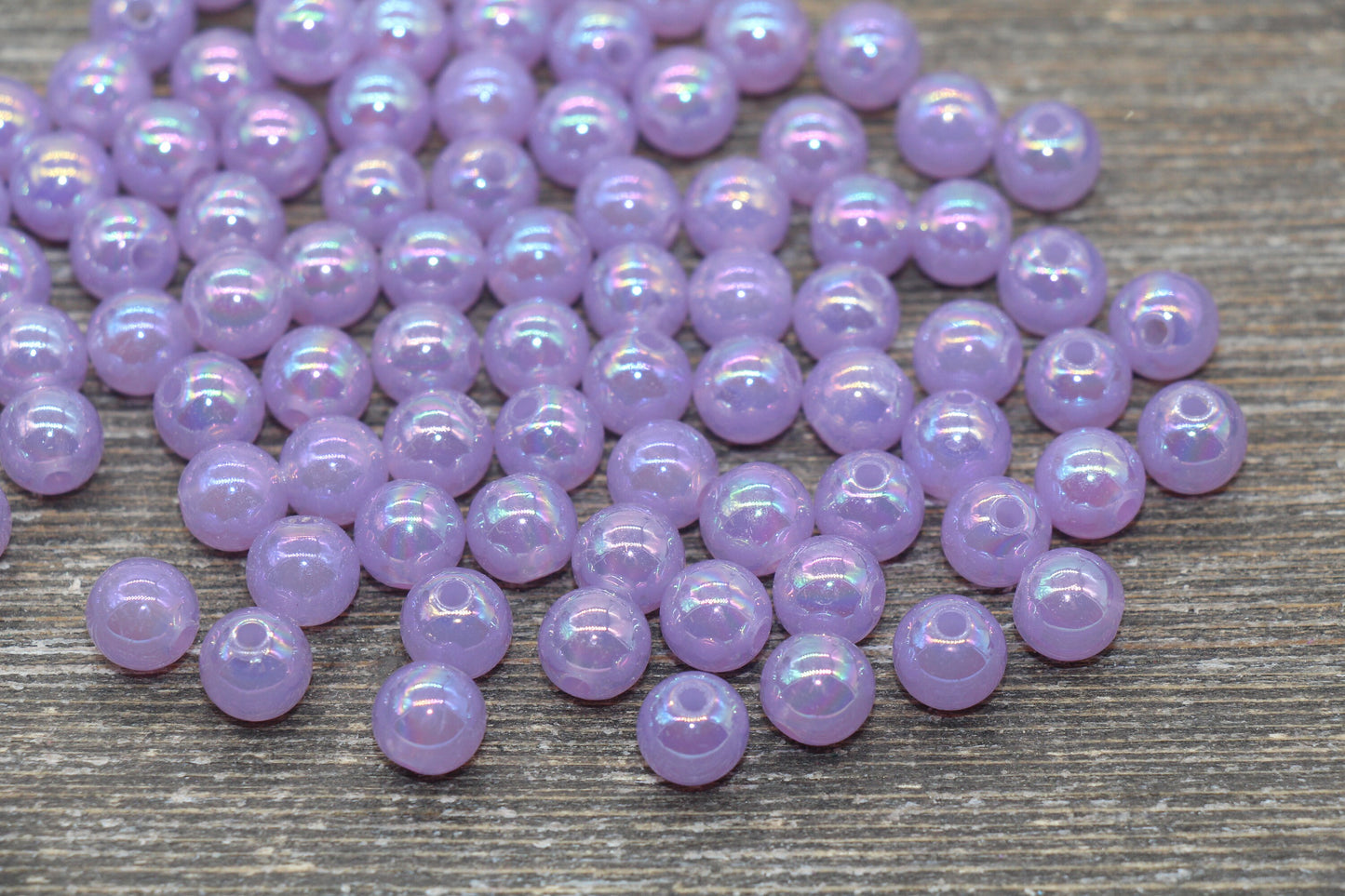 8mm Jelly Purple AB Gumball Beads, Iridescent Acrylic Round Loose Beads, Bubblegum Beads, Chunky Beads, Smooth Round Plastic Beads #1766