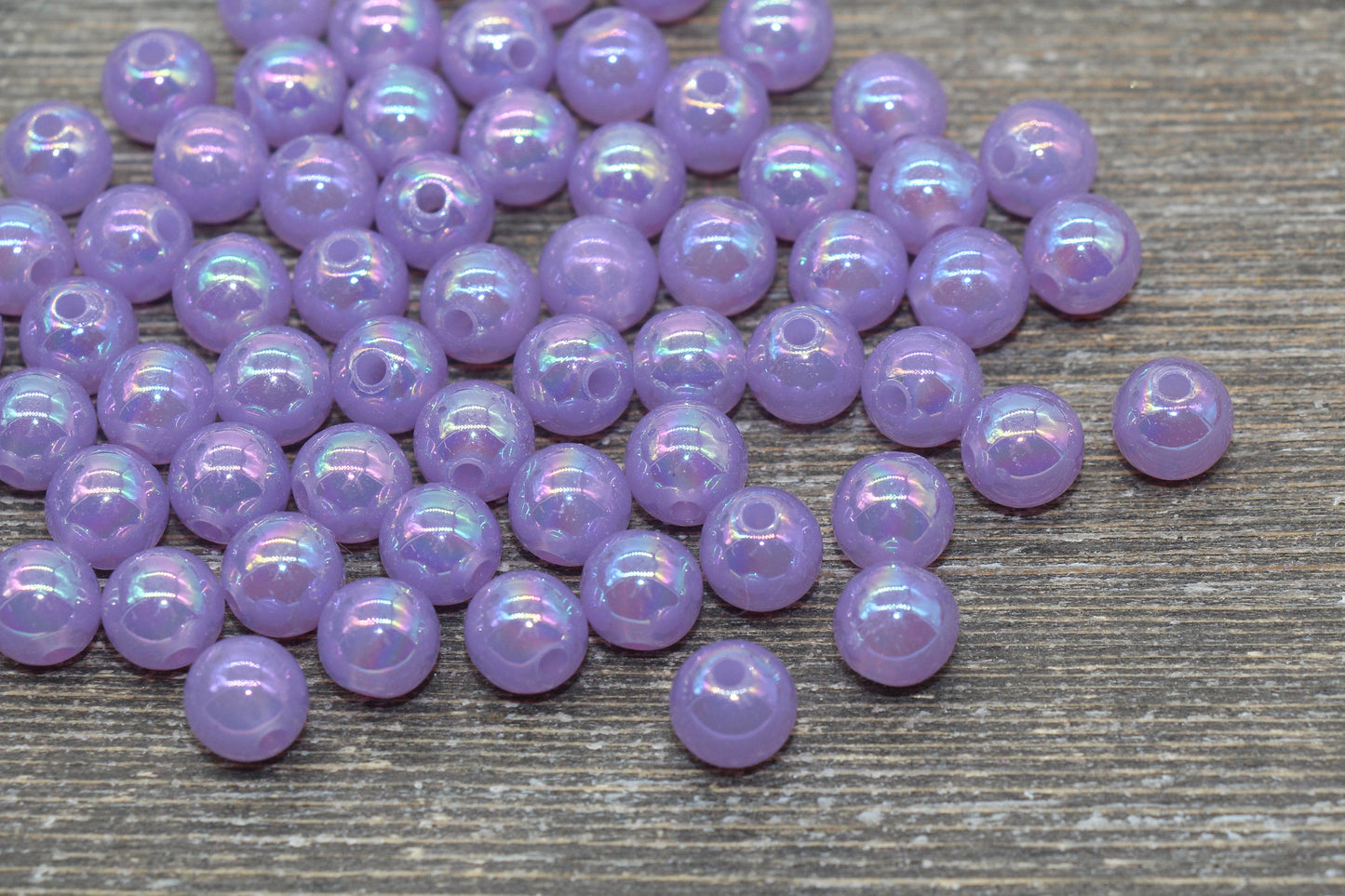 10mm Jelly Purple AB Gumball Beads, Iridescent Acrylic Loose Beads, Bubblegum Beads, Chunky Beads, Smooth Round Plastic Beads #1772