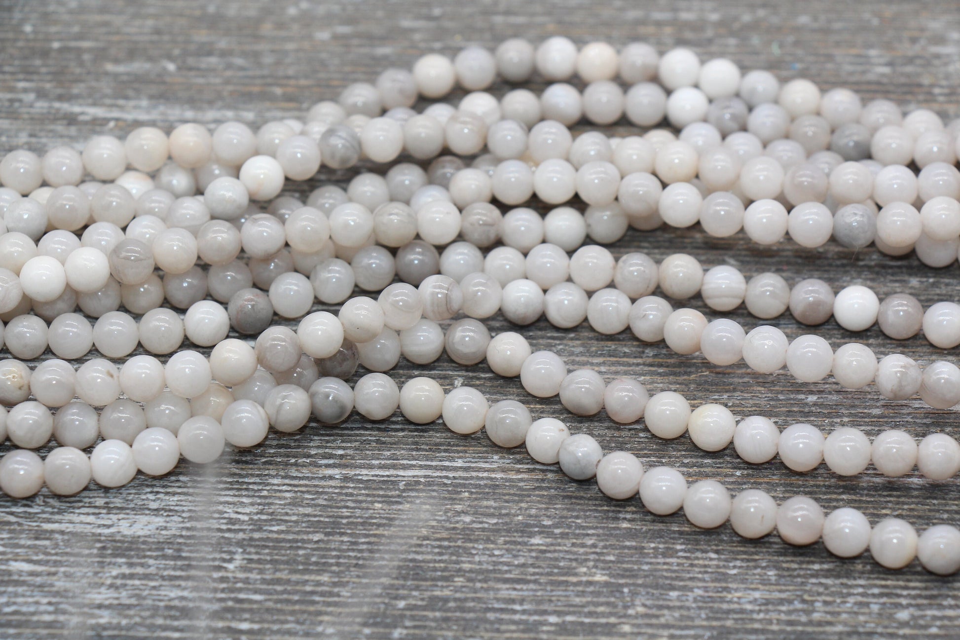 White Crazy Lace Agate Beads, Gemstone Round Loose Beads, Sizes 4mm 6mm 8mm 10mm 12mm , Full Strand 15.5 inch, #213