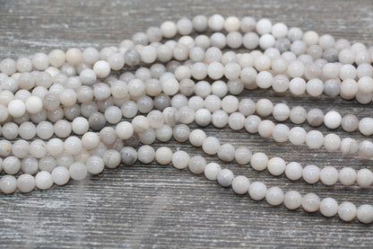 White Crazy Lace Agate Beads, Gemstone Round Loose Beads, Sizes 4mm 6mm 8mm 10mm 12mm , Full Strand 15.5 inch, #213