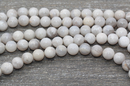 White Crazy Lace Agate Beads, Gemstone Round Loose Beads, Sizes 4mm 6mm 8mm 10mm 12mm , Full Strand 15.5 inch, #213