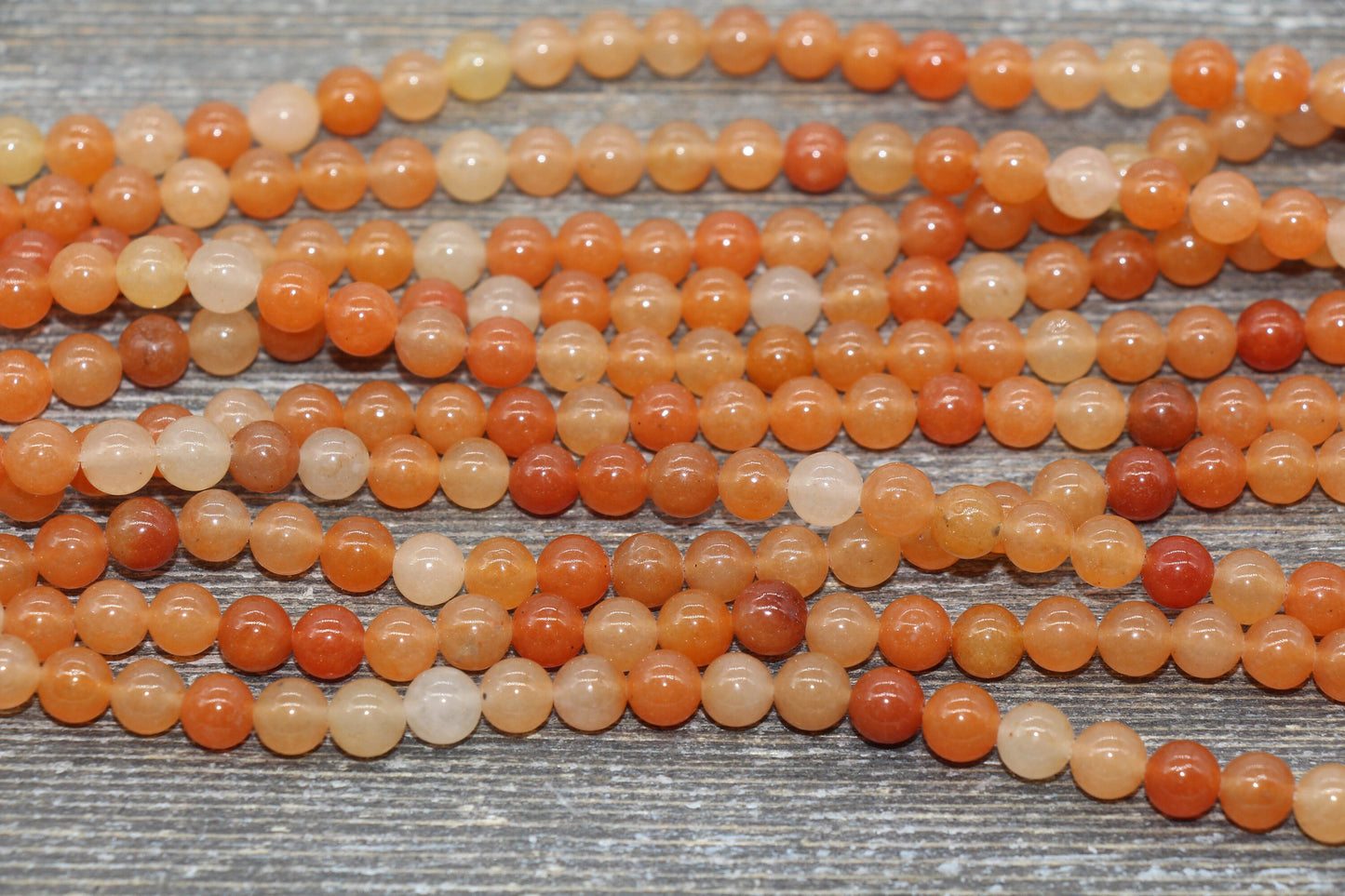 Red Aventurine Beads, Aventurine Gemstone Smooth Round Beads, Jewelry Making Bracelet Beads, Size 4mm 6mm 8mm 10mm 12mm, 15.5" Strand #218