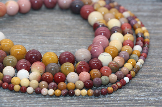 Mookaite Beads, Round Gemstone Loose Beads, Jewelry Making Bracelet Beads, Size 4mm 6mm 8mm 10mm, 15.5'' Strand, #156