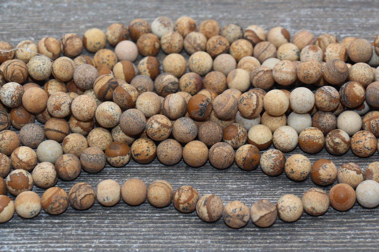 Matte Picture Jasper Beads, Frosted Gemstones Round Loose Beads, Jewelry Making Bracelet Beads, 4mm 6mm 8mm 10mm,12mm, 15.5'' Strand, #221
