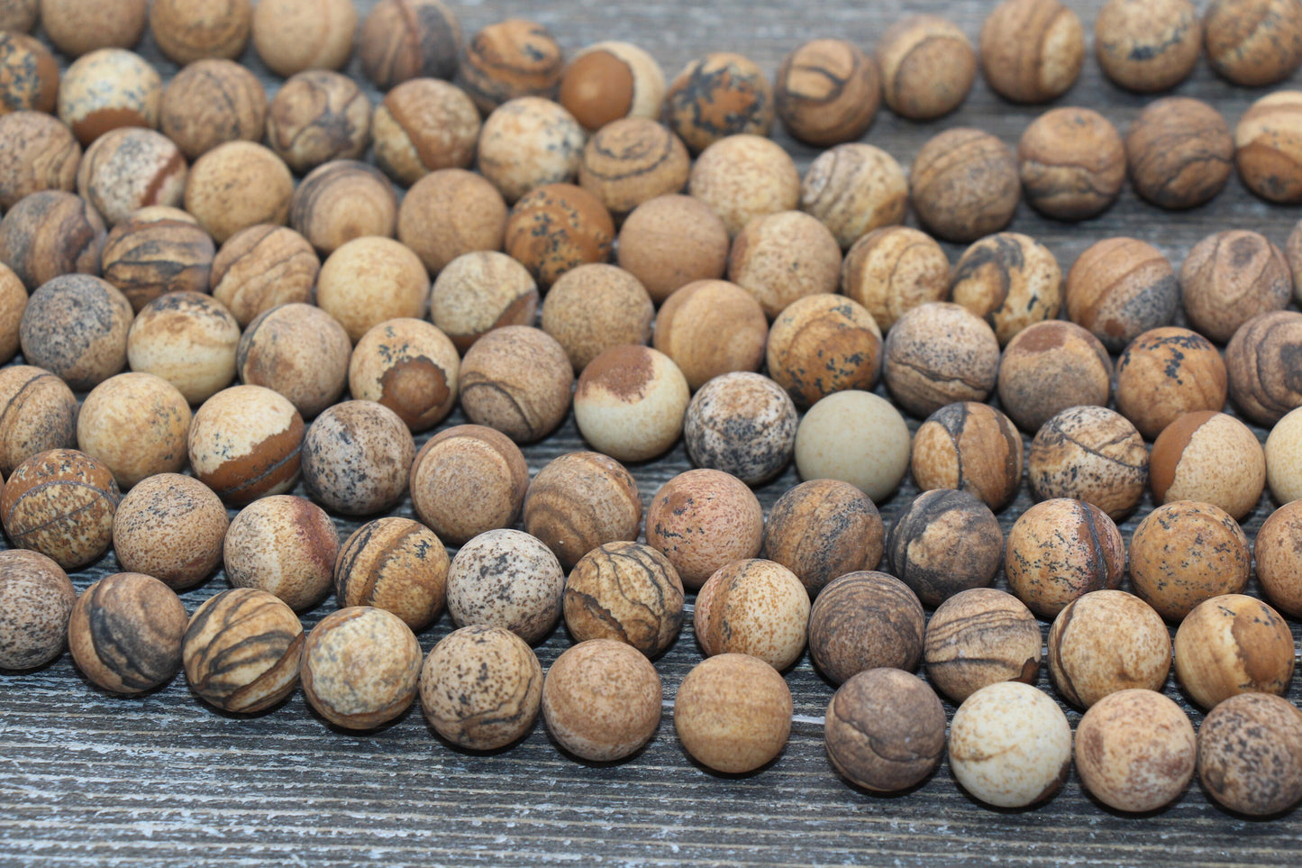 Matte Picture Jasper Beads, Frosted Gemstones Round Loose Beads, Jewelry Making Bracelet Beads, 4mm 6mm 8mm 10mm,12mm, 15.5'' Strand, #221